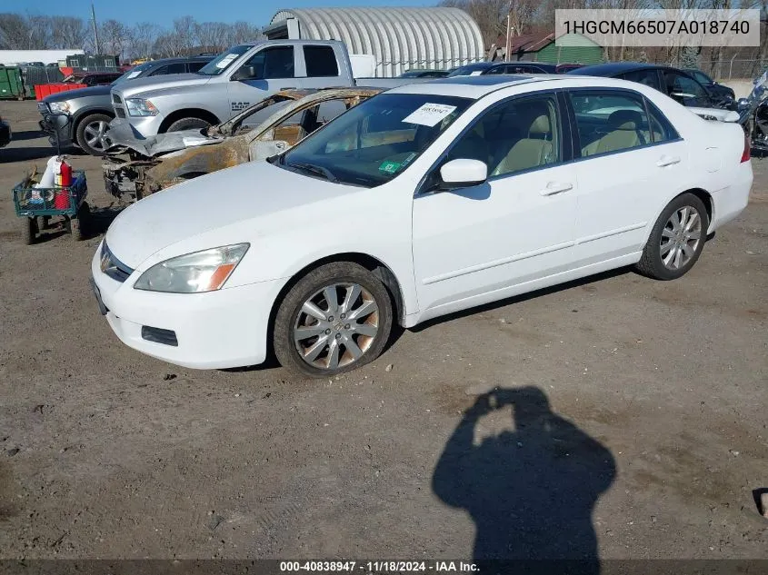 2007 Honda Accord Ex VIN: 1HGCM66507A018740 Lot: 40838947