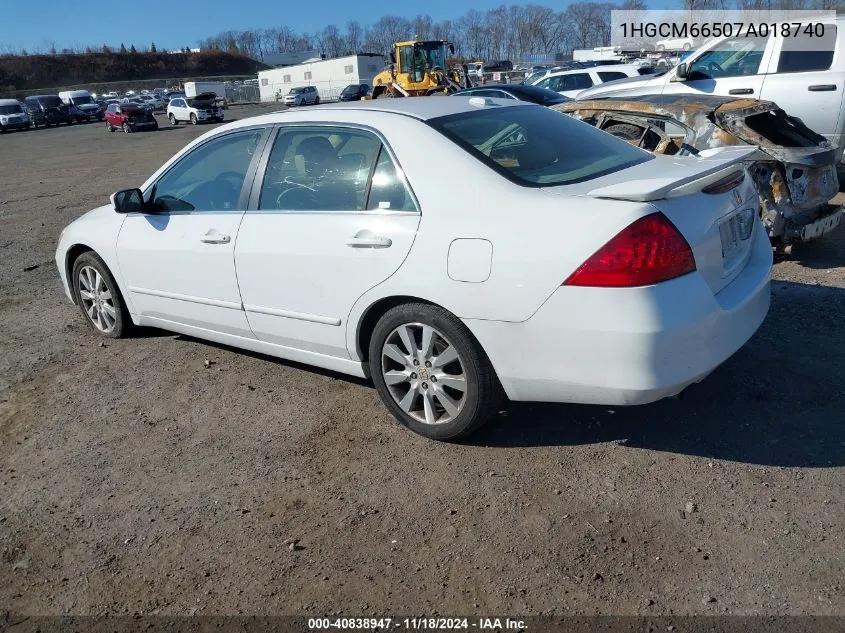 2007 Honda Accord Ex VIN: 1HGCM66507A018740 Lot: 40838947