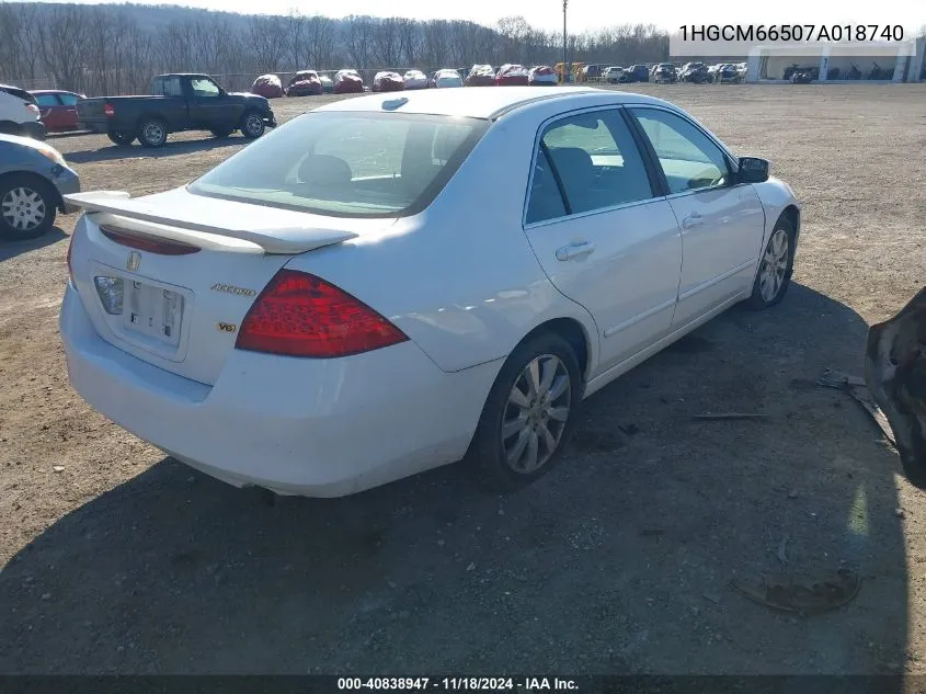 2007 Honda Accord Ex VIN: 1HGCM66507A018740 Lot: 40838947