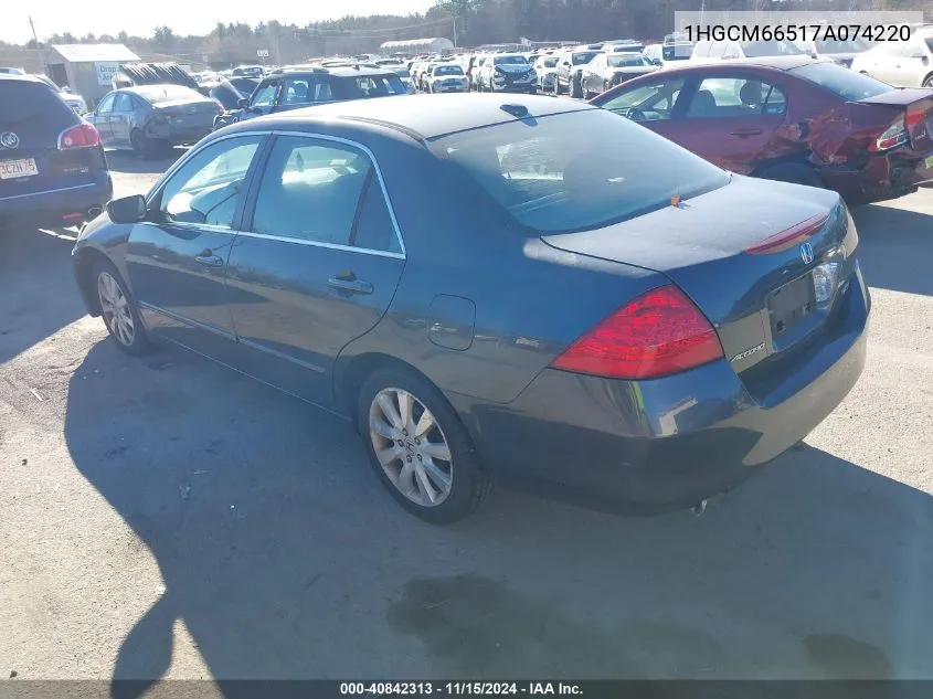 2007 Honda Accord 3.0 Ex VIN: 1HGCM66517A074220 Lot: 40842313