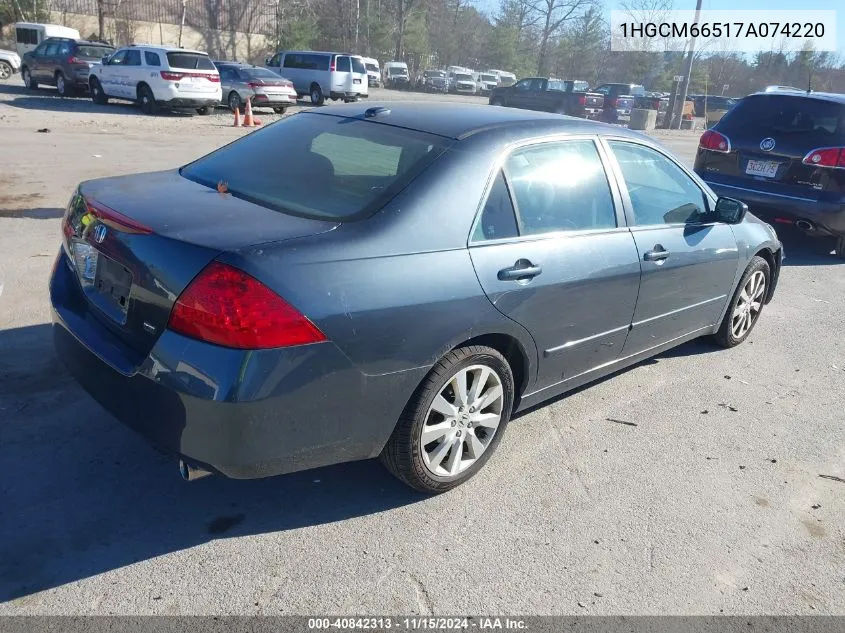 2007 Honda Accord 3.0 Ex VIN: 1HGCM66517A074220 Lot: 40842313