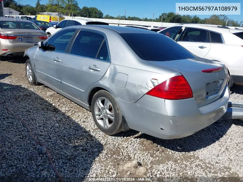 2007 Honda Accord 2.4 Ex VIN: 1HGCM56797A108979 Lot: 40852237