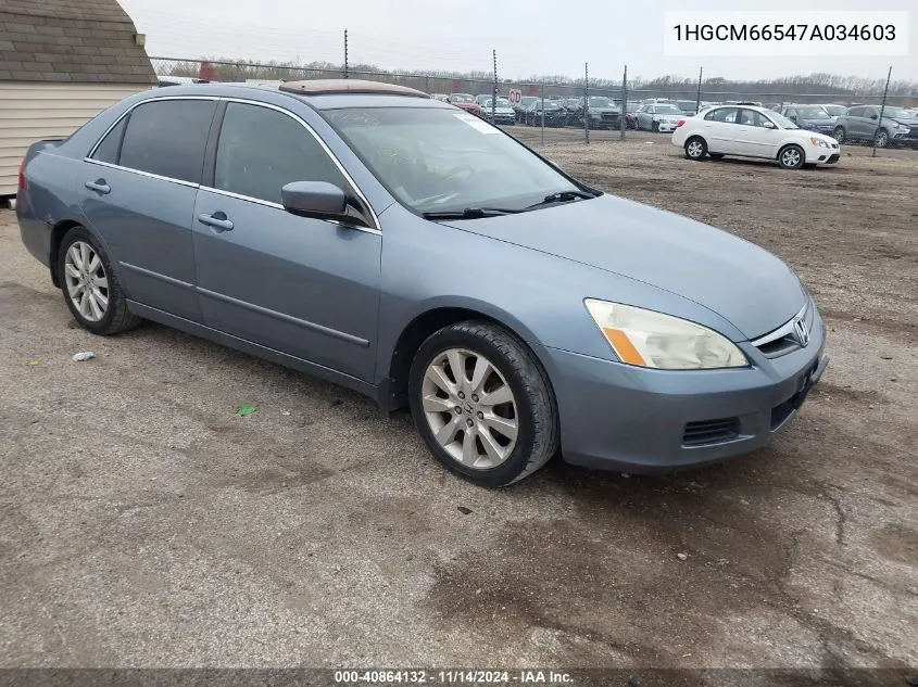 2007 Honda Accord 3.0 Ex VIN: 1HGCM66547A034603 Lot: 40864132