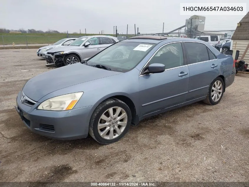 2007 Honda Accord 3.0 Ex VIN: 1HGCM66547A034603 Lot: 40864132