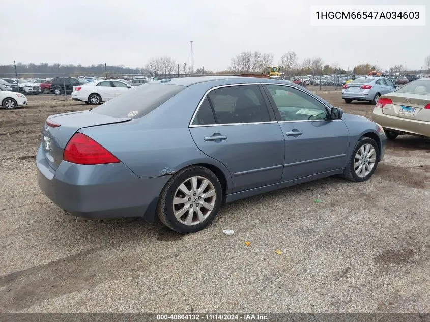 2007 Honda Accord 3.0 Ex VIN: 1HGCM66547A034603 Lot: 40864132