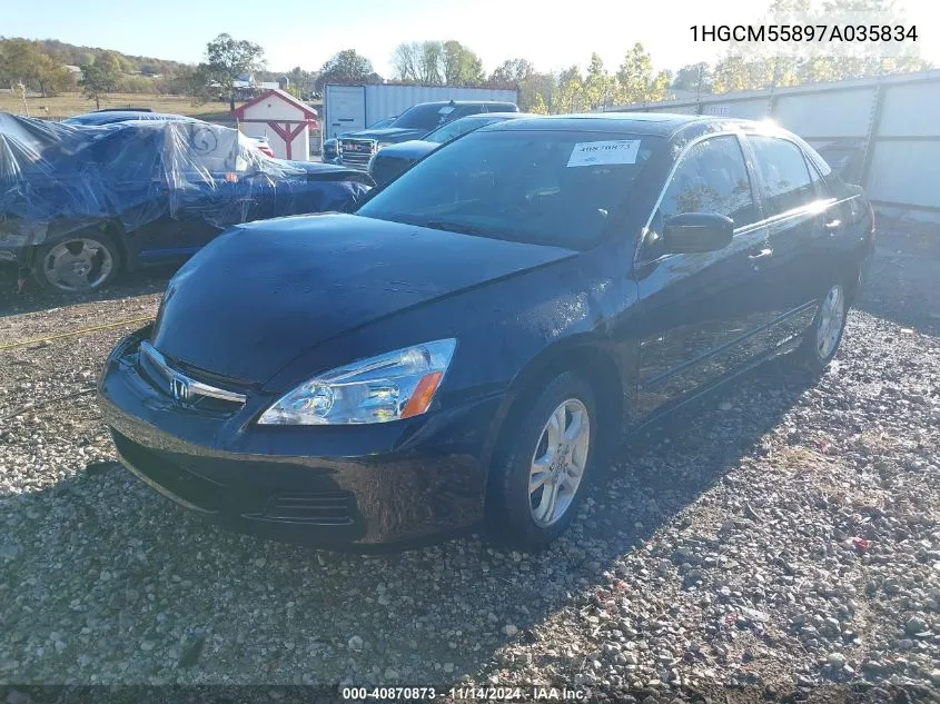 2007 Honda Accord 2.4 Ex VIN: 1HGCM55897A035834 Lot: 40870873