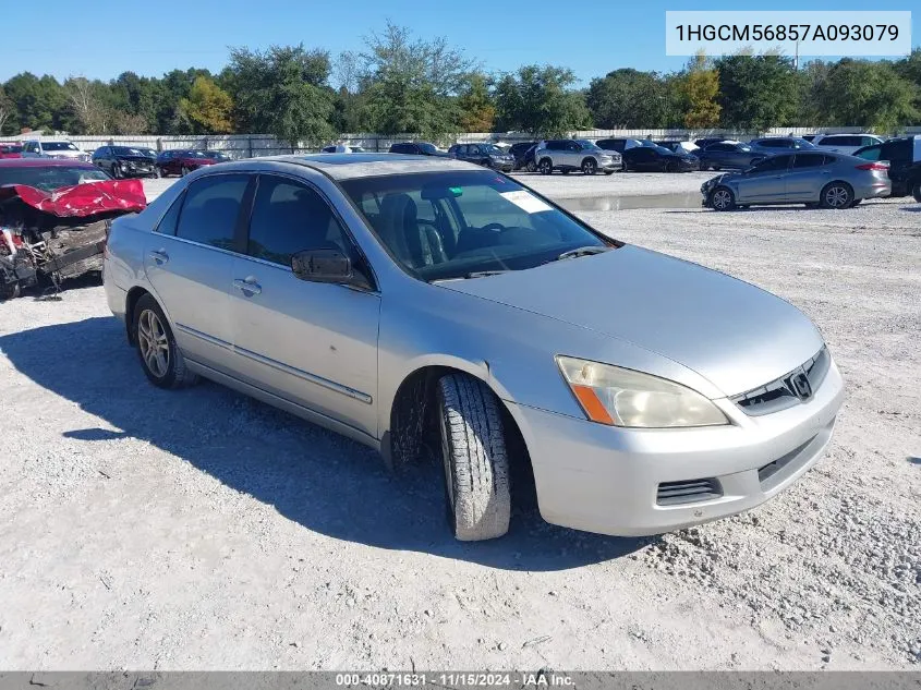 2007 Honda Accord 2.4 Ex VIN: 1HGCM56857A093079 Lot: 40871631