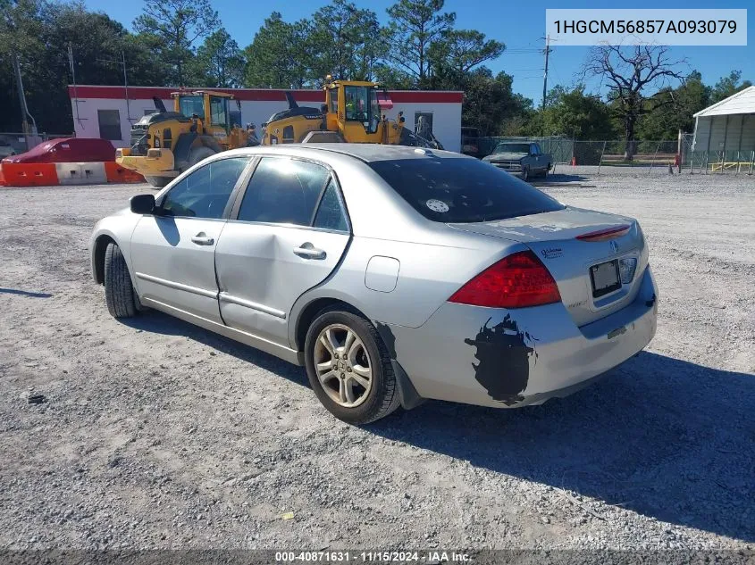 2007 Honda Accord 2.4 Ex VIN: 1HGCM56857A093079 Lot: 40871631