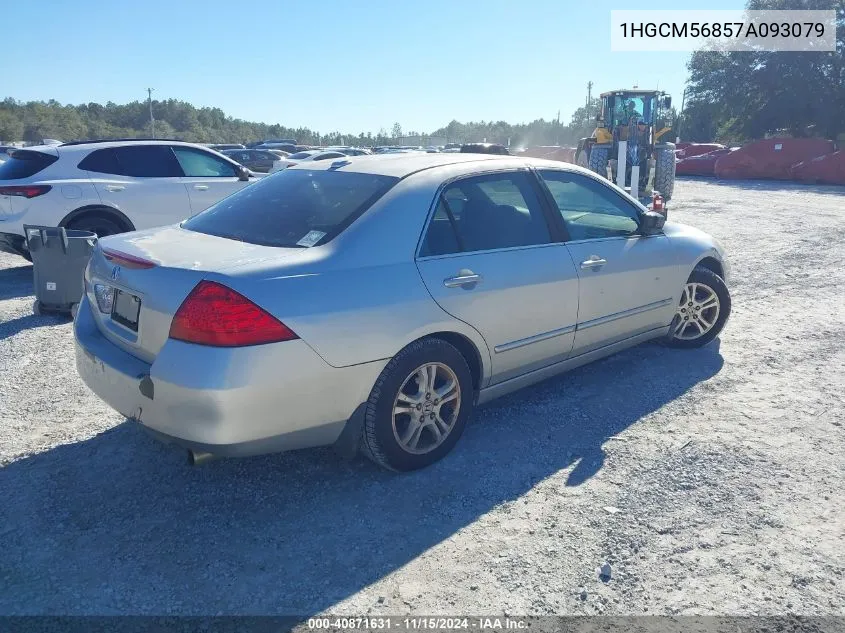 2007 Honda Accord 2.4 Ex VIN: 1HGCM56857A093079 Lot: 40871631