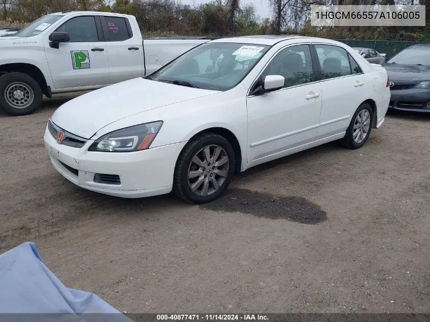 2007 Honda Accord 3.0 Ex VIN: 1HGCM66557A106005 Lot: 40877471