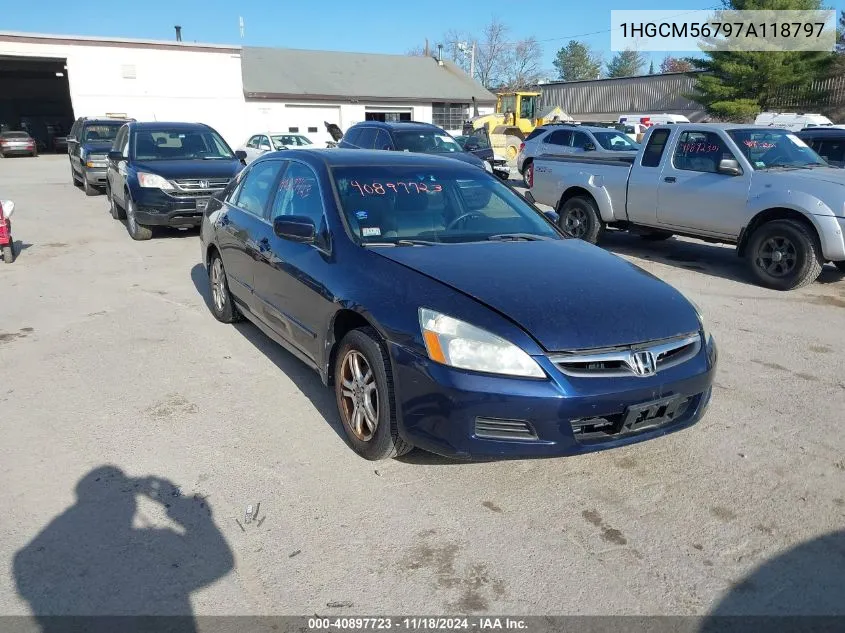 2007 Honda Accord 2.4 Ex VIN: 1HGCM56797A118797 Lot: 40897723