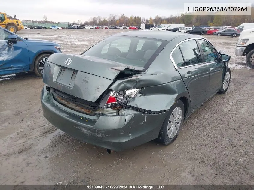 2008 Honda Accord Sdn VIN: 1HGCP26368A807264 Lot: 12139049