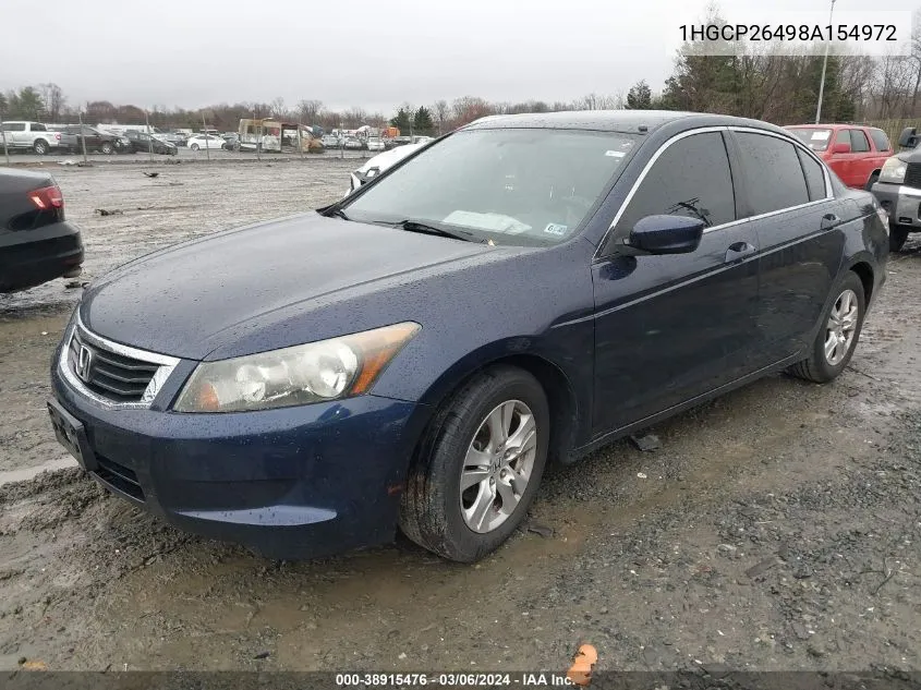 2008 Honda Accord 2.4 Lx-P VIN: 1HGCP26498A154972 Lot: 38915476