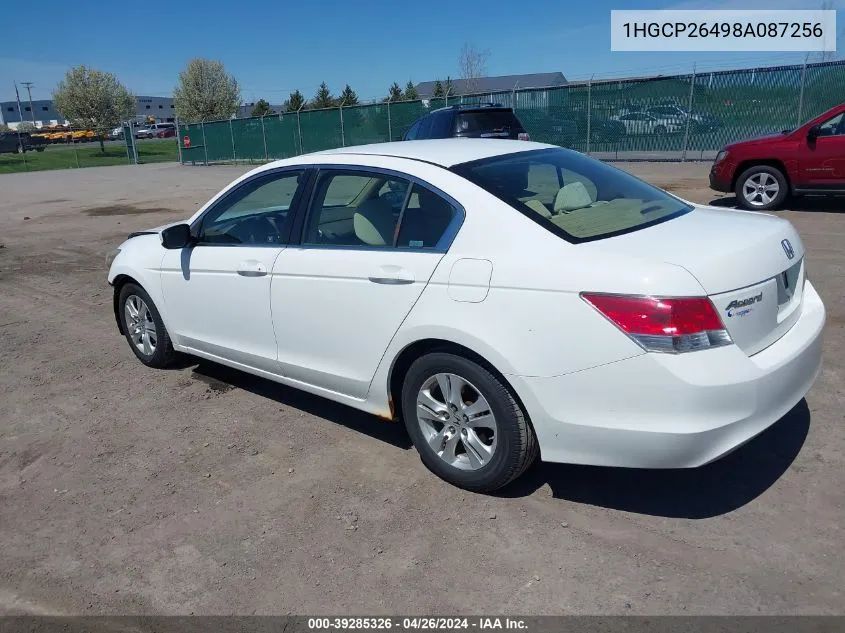 2008 Honda Accord 2.4 Lx-P VIN: 1HGCP26498A087256 Lot: 39285326