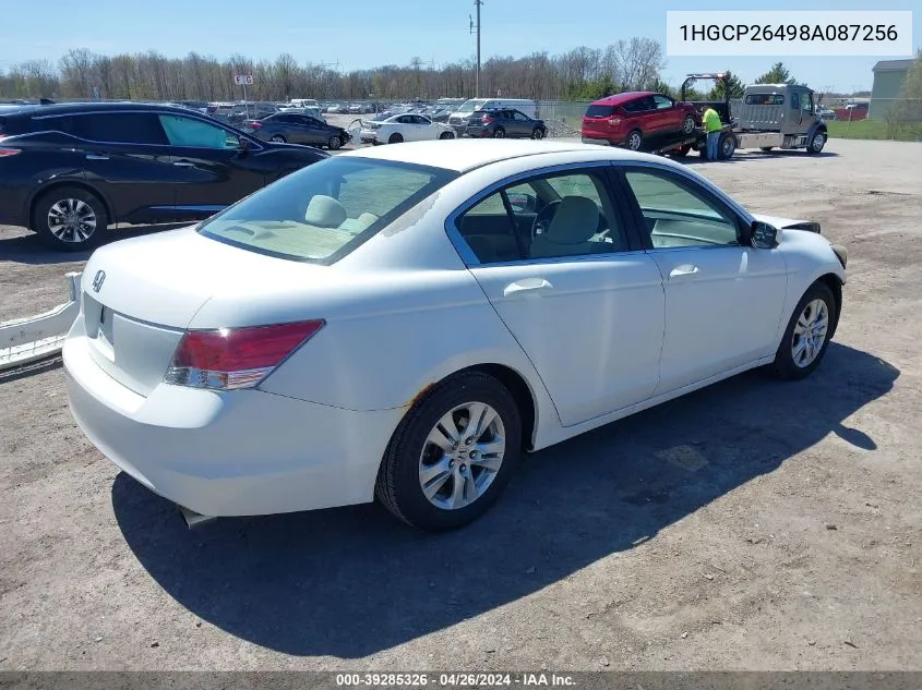 2008 Honda Accord 2.4 Lx-P VIN: 1HGCP26498A087256 Lot: 39285326