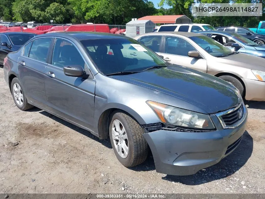 1HGCP26498A114827 2008 Honda Accord 2.4 Lx-P