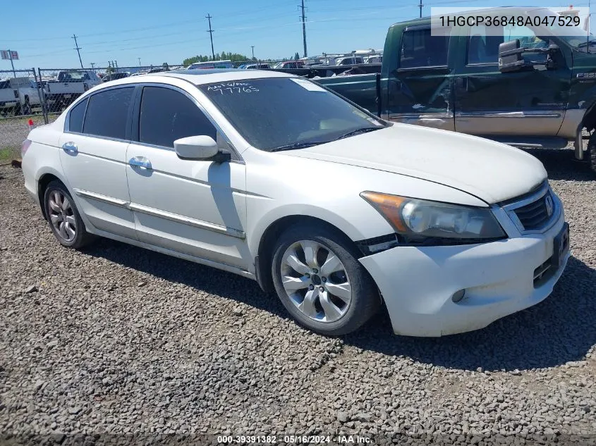 2008 Honda Accord 3.5 Ex-L VIN: 1HGCP36848A047529 Lot: 39391382