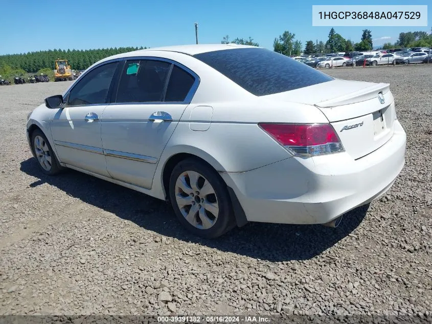 2008 Honda Accord 3.5 Ex-L VIN: 1HGCP36848A047529 Lot: 39391382