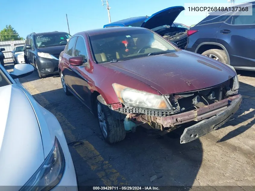 2008 Honda Accord 2.4 Ex-L VIN: 1HGCP26848A137368 Lot: 39429711