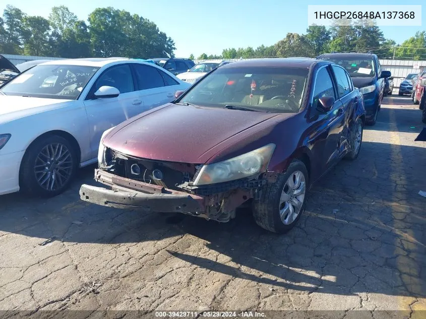 1HGCP26848A137368 2008 Honda Accord 2.4 Ex-L