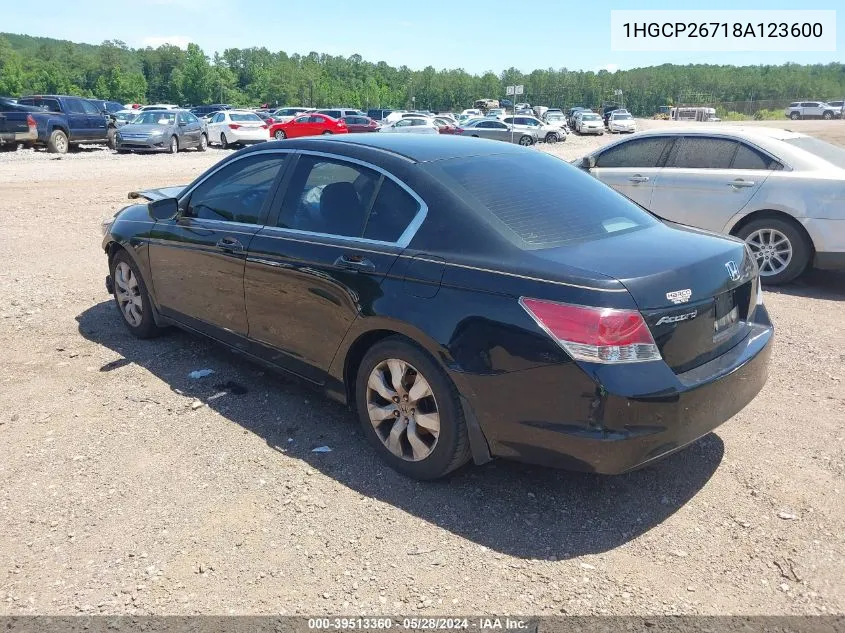 2008 Honda Accord 2.4 Ex VIN: 1HGCP26718A123600 Lot: 39513360