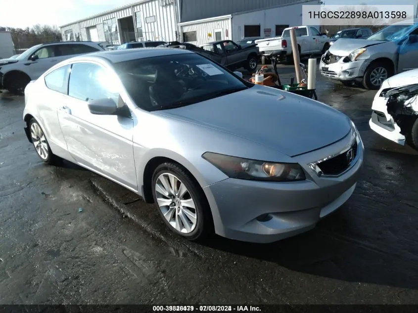 2008 Honda Accord 3.5 Ex-L VIN: 1HGCS22898A013598 Lot: 39826479