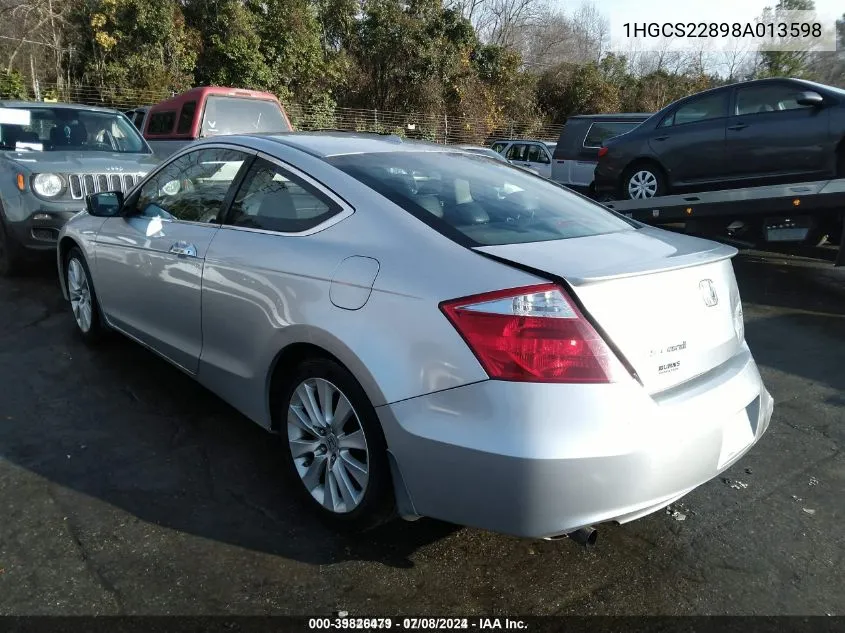 2008 Honda Accord 3.5 Ex-L VIN: 1HGCS22898A013598 Lot: 39826479