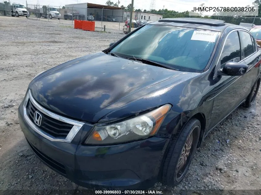 2008 Honda Accord 2.4 Ex VIN: JHMCP26788C038206 Lot: 39996803