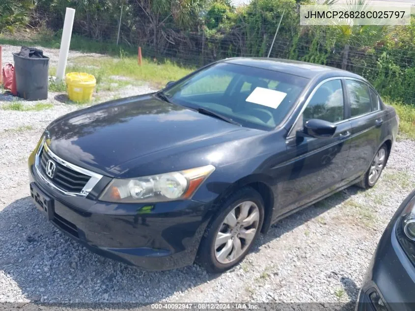 2008 Honda Accord 2.4 Ex-L VIN: JHMCP26828C025797 Lot: 40092947