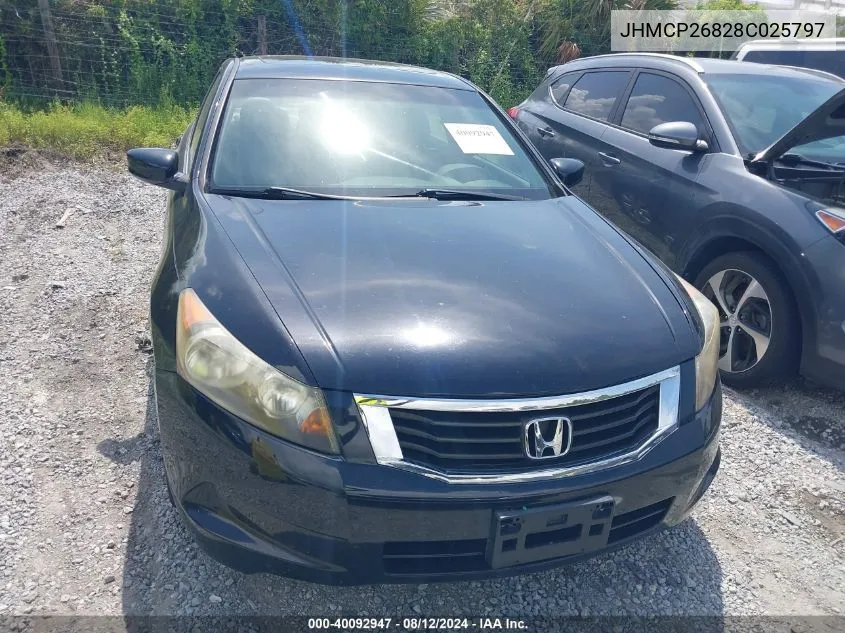 2008 Honda Accord 2.4 Ex-L VIN: JHMCP26828C025797 Lot: 40092947