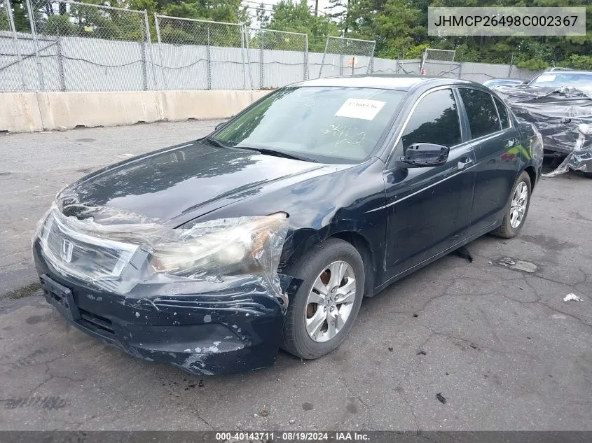 JHMCP26498C002367 2008 Honda Accord 2.4 Lx-P