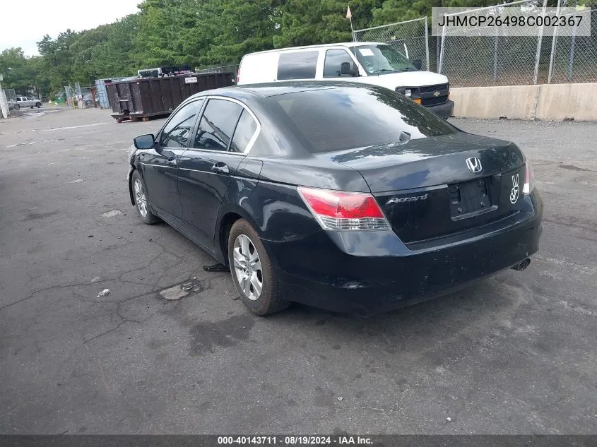 JHMCP26498C002367 2008 Honda Accord 2.4 Lx-P