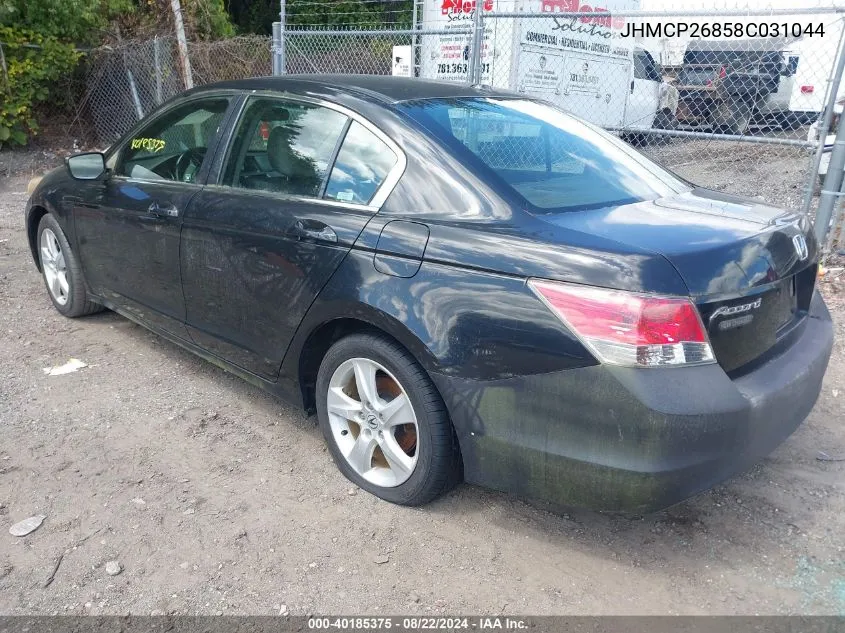 2008 Honda Accord 2.4 Ex-L VIN: JHMCP26858C031044 Lot: 40185375