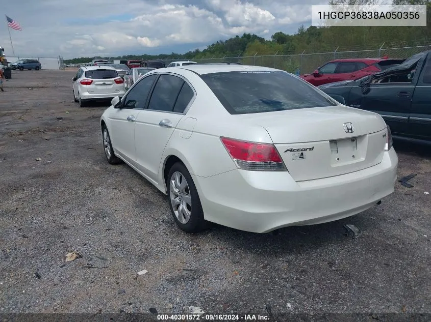 2008 Honda Accord 3.5 Ex-L VIN: 1HGCP36838A050356 Lot: 40301572