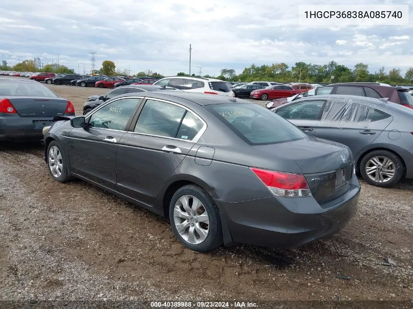 2008 Honda Accord 3.5 Ex-L VIN: 1HGCP36838A085740 Lot: 40389988