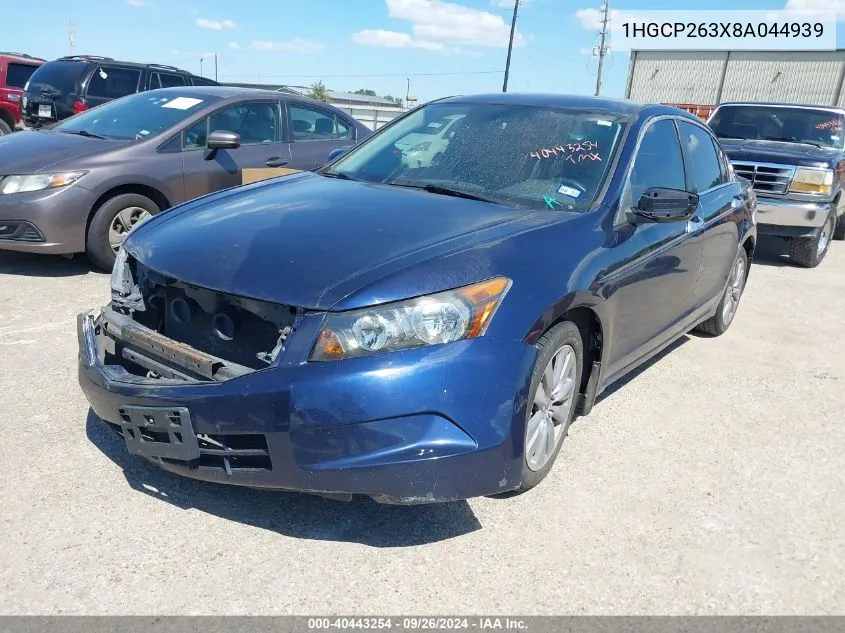 2008 Honda Accord 2.4 Lx VIN: 1HGCP263X8A044939 Lot: 40443254