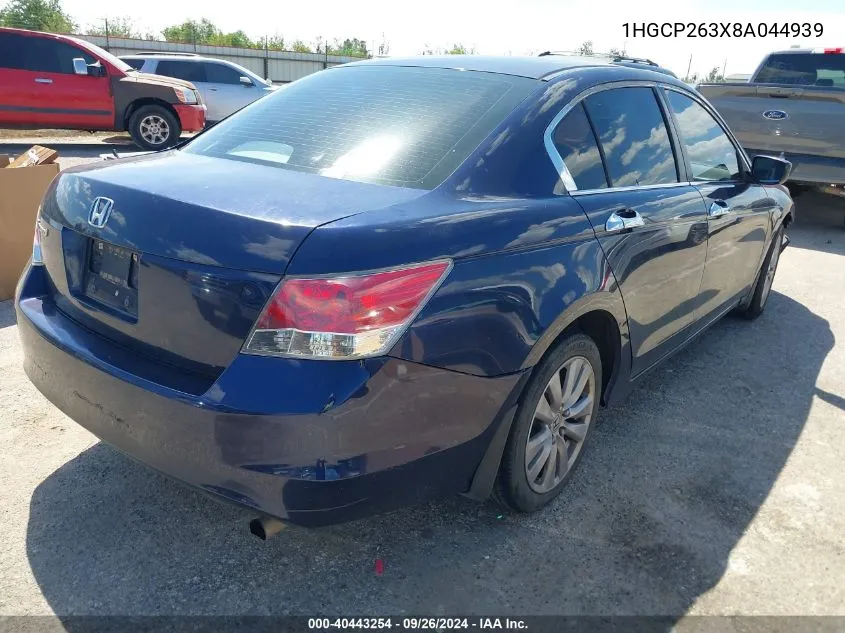 2008 Honda Accord 2.4 Lx VIN: 1HGCP263X8A044939 Lot: 40443254