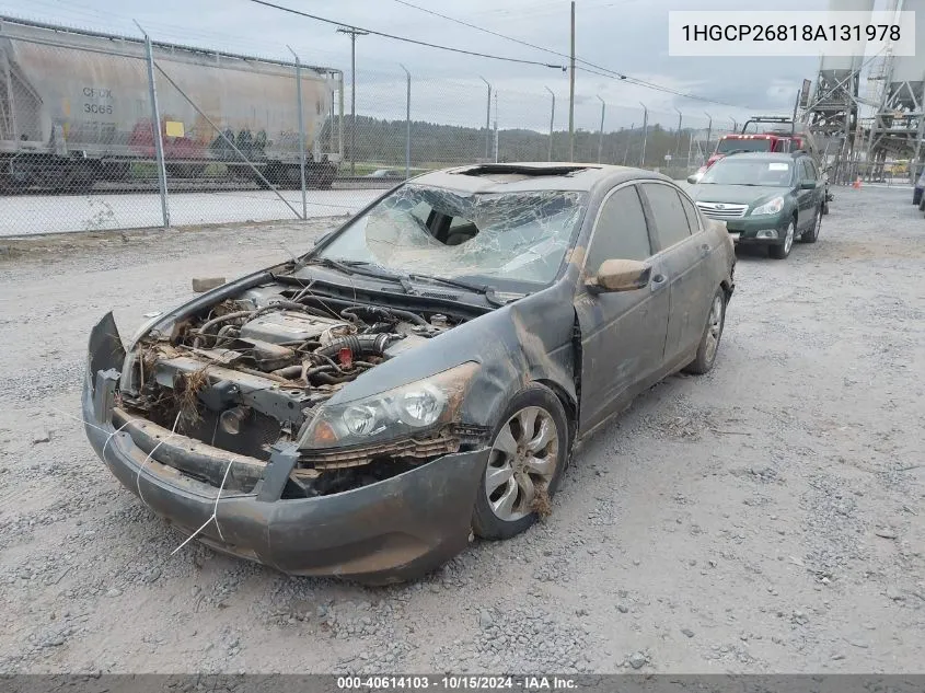 2008 Honda Accord 2.4 Ex-L VIN: 1HGCP26818A131978 Lot: 40614103