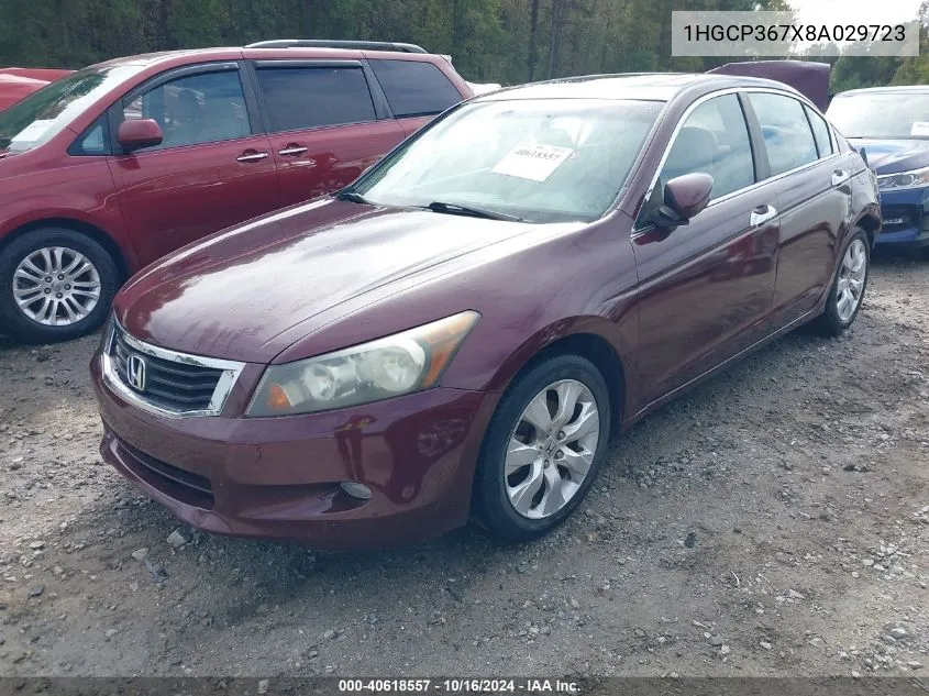 2008 Honda Accord 3.5 Ex VIN: 1HGCP367X8A029723 Lot: 40618557