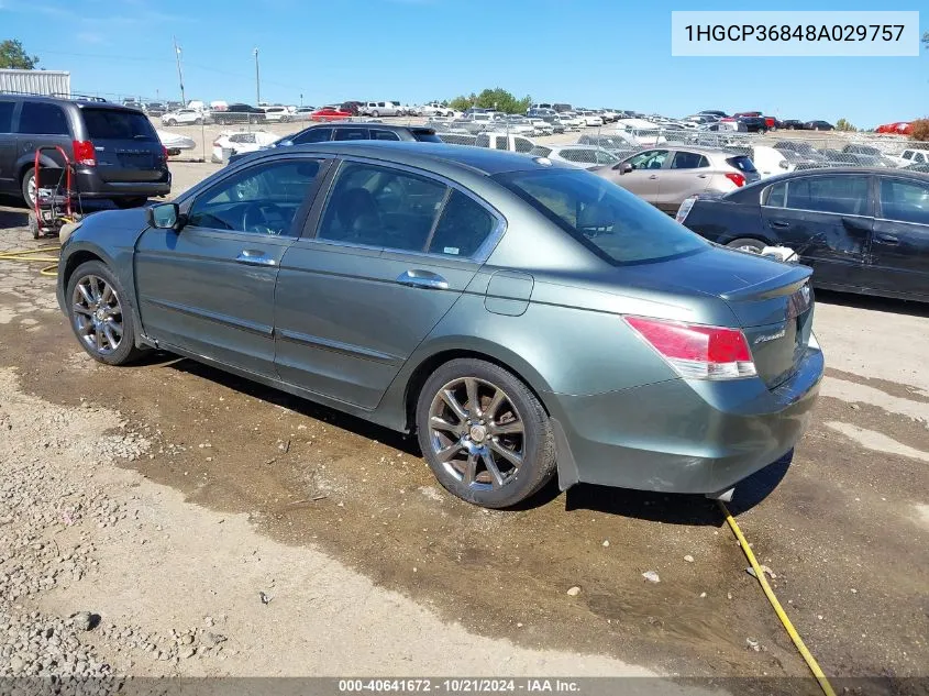 1HGCP36848A029757 2008 Honda Accord Exl