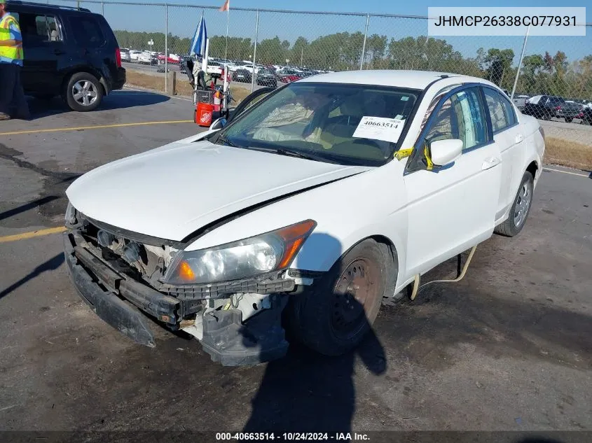 JHMCP26338C077931 2008 Honda Accord Lx