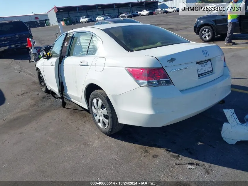 JHMCP26338C077931 2008 Honda Accord Lx