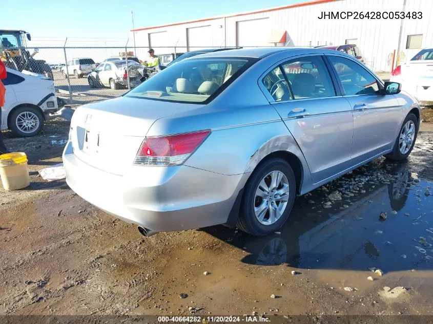 2008 Honda Accord 2.4 Lx-P VIN: JHMCP26428C053483 Lot: 40664282