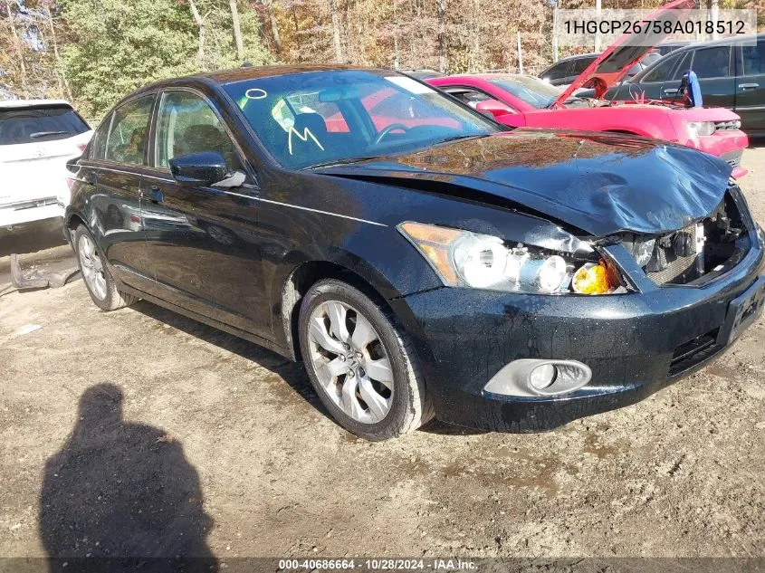 1HGCP26758A018512 2008 Honda Accord 2.4 Ex