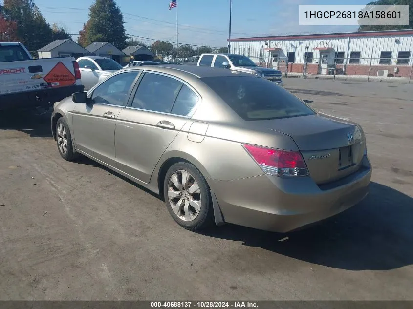 2008 Honda Accord 2.4 Ex-L VIN: 1HGCP26818A158601 Lot: 40688137