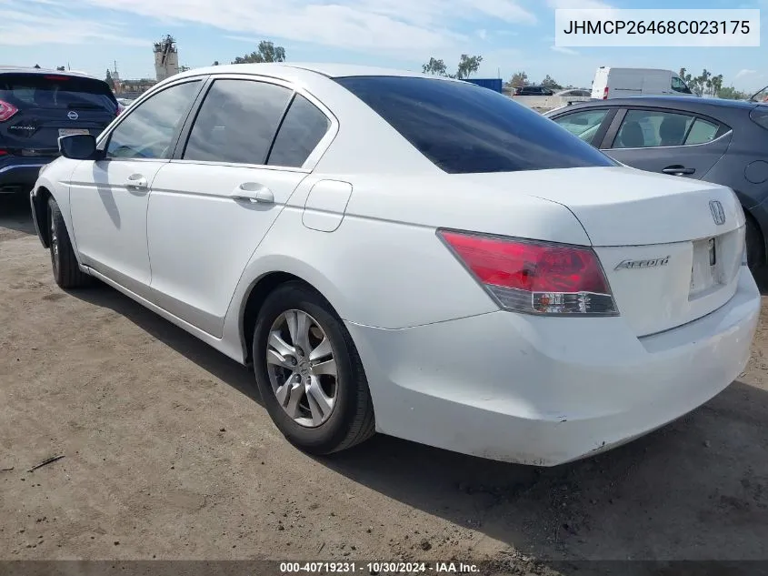 2008 Honda Accord 2.4 Lx-P VIN: JHMCP26468C023175 Lot: 40719231