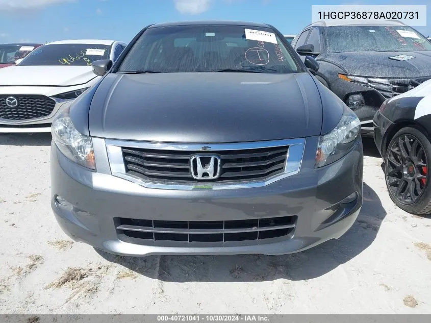 2008 Honda Accord 3.5 Ex-L VIN: 1HGCP36878A020731 Lot: 40721041