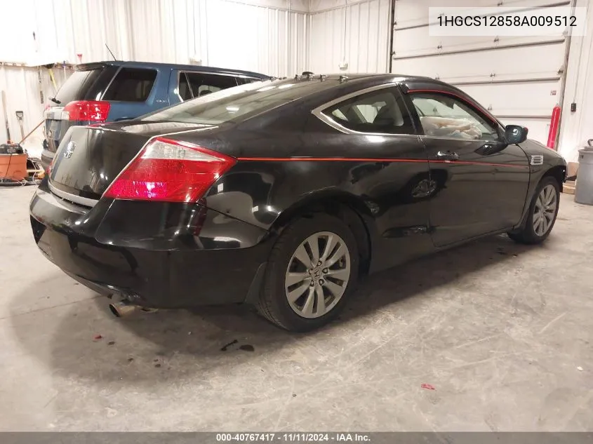 2008 Honda Accord 2.4 Ex-L VIN: 1HGCS12858A009512 Lot: 40767417