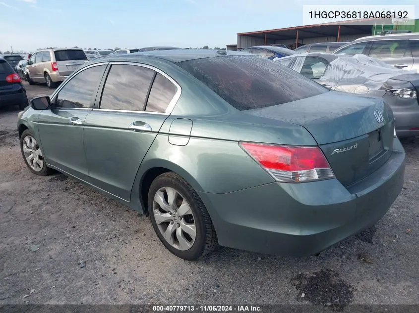 1HGCP36818A068192 2008 Honda Accord 3.5 Ex-L