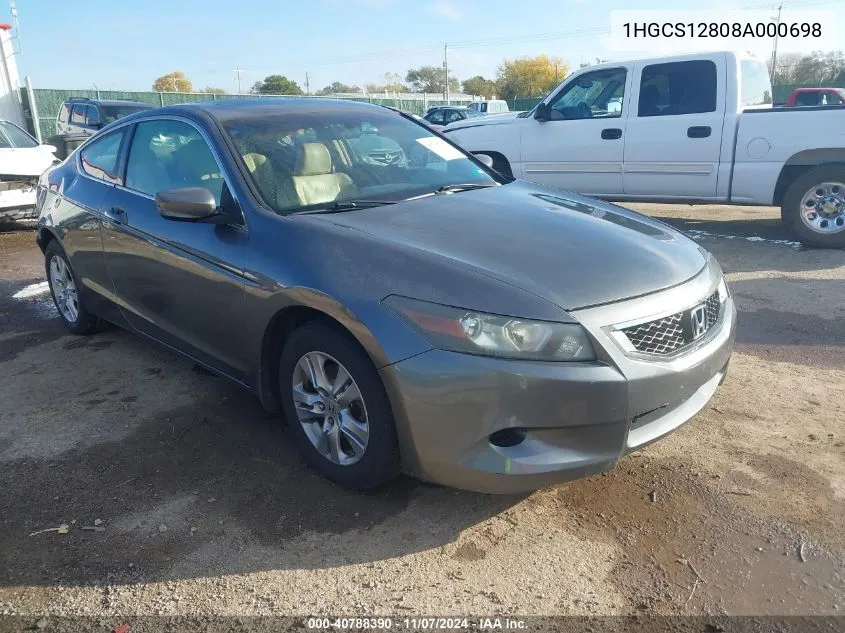 2008 Honda Accord 2.4 Ex-L VIN: 1HGCS12808A000698 Lot: 40788390